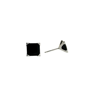 PENDIENTES UNISEX GARRA ORO BLANCO 18 KTES. 6 X 6 MM.