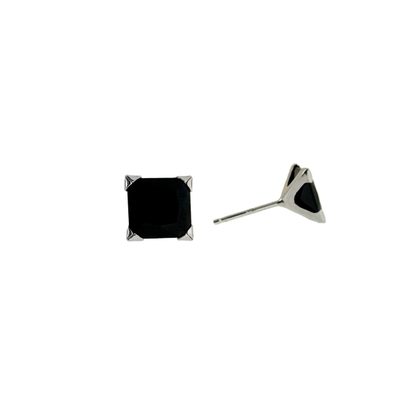 PENDIENTES UNISEX GARRA ORO BLANCO 18 KTES. 6 X 6 MM.