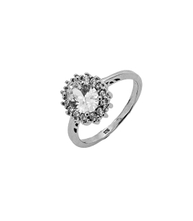 ANILLO CLASICO CIRCONITA PLATA 1ª LEY 12                                                            