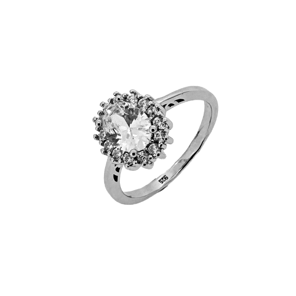 ANILLO CLASICO CIRCONITA PLATA 1ª LEY 12                                                            