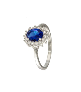 ANILLO CLASICO ZAFIRO PLATA 1ª LEY 12 X