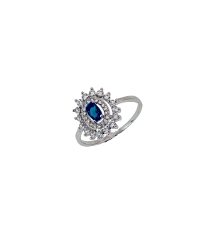ANILLO CLASICO PLATA 1ª LEY ZAFIRO 13.50                                                            