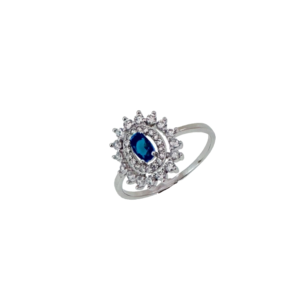 ANILLO CLASICO PLATA 1ª LEY ZAFIRO 13.50                                                            