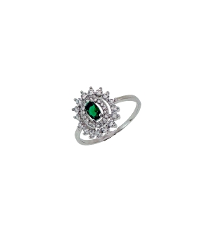 ANILLO CLASICO PLATA 1ª LEY ESMERALDA 13                                                            
