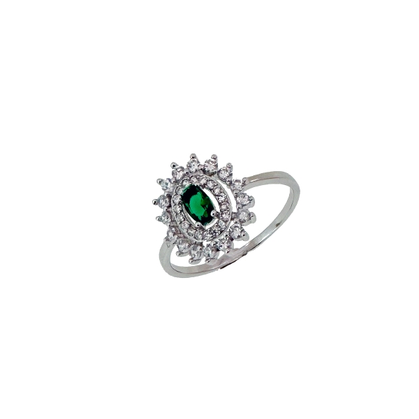 ANILLO CLASICO PLATA 1ª LEY ESMERALDA 13                                                            