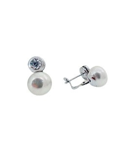 PENDIENTES TU Y YO ORO BLANCO 18 KTES. 9                                                            