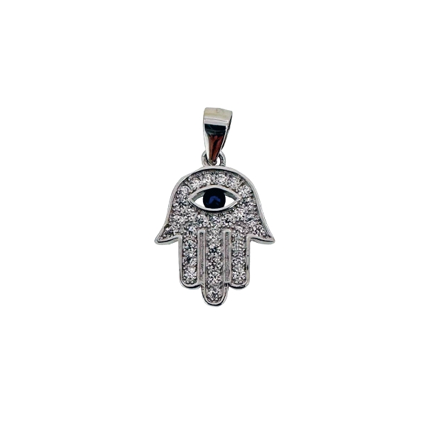 COLGANTE MANO FATIMA PLATA 1ª LEY 15X13                                                             