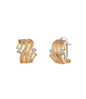 PENDIENTES OMEGA BICOLOR PLATA 1ª LEY 16                                                            