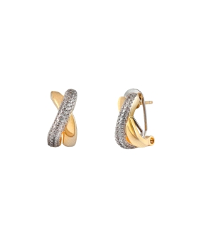 PENDIENTES OMEGA BICOLOR PLATA 1ª LEY 16                                                            