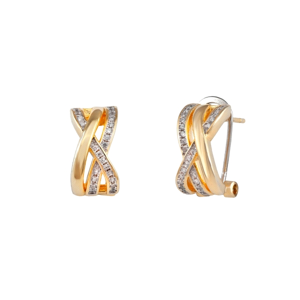 PENDIENTES OMEGA BICOLOR PLATA 1ª LEY 16                                                            