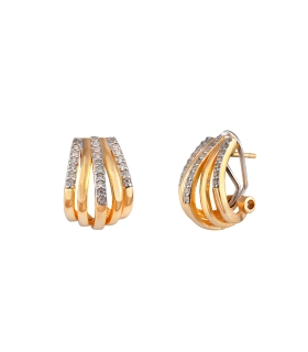 PENDIENTES OMEGA BICOLOR PLATA 1ª LEY 16                                                            
