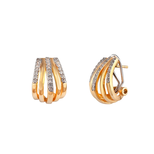 PENDIENTES OMEGA BICOLOR PLATA 1ª LEY 16                                                            