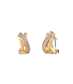 PENDIENTES OMEGA BICOLOR PLATA 1ª LEY 16                                                            