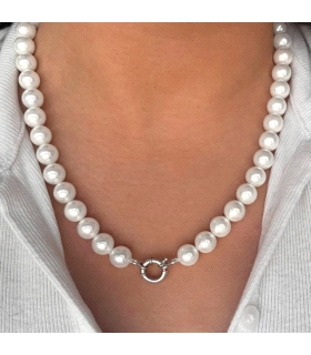 COLLAR PERLAS SHELL  10 PLATA 1ª LEY 50                                                             