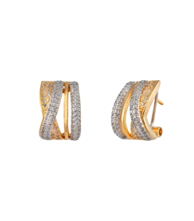 PENDIENTES OMEGA BICOLOR PLATA 1ª LEY 16