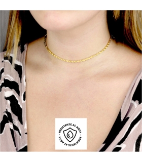 COLLAR CORDON ACERO CHAPADO 3 X 32 + 7 Cm.