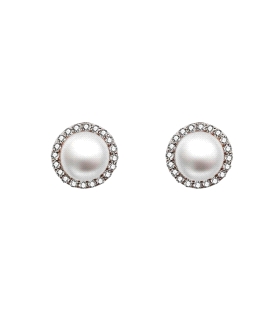 PENDIENTES PERLA  PLATA 1ª LEY 9 MM.                                                                