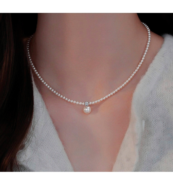 COLLAR PERLAS PLATA 1ª LEY CM.. 41 + 3 C                                                            