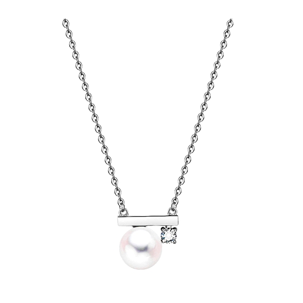 COLLAR PERLA PLATA 1ª LEY 40 + 5 CM.                                                                