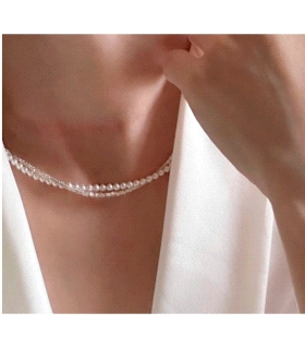 COLLAR PERLAS PLATA 1ª LEY 36 + 7 CM.                                                               