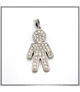 COLGANTE NIÑO ZIRCONITAS PLATA 925 MIL.