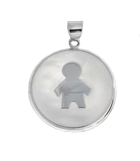 COLGANTE NIÑO NACAR PLATA 1ª LEY 25 MM
