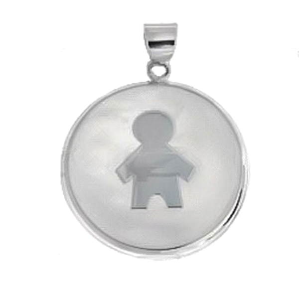 COLGANTE NIÑO NACAR PLATA 1ª LEY 25 MM