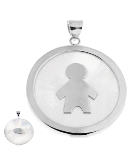 COLGANTE NIÑO PLATA 1ª LEY RODIADA NACAR