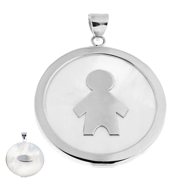 COLGANTE NIÑO PLATA 1ª LEY RODIADA NACAR