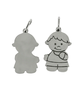COLGANTE NIÑO PLATA 1ª LEY 16 X 10 MM