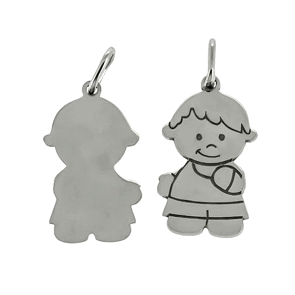 COLGANTE NIÑO PLATA 1ª LEY 16 X 10 MM