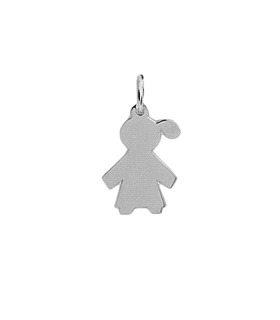 COLGANTE NIÑA PLATA 1ª LEY 15 X 12 MM