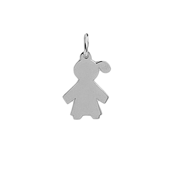 COLGANTE NIÑA PLATA 1ª LEY 15 X 12 MM