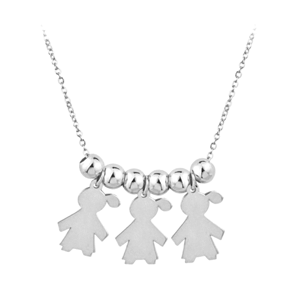 COLLAR NIÑA-NIÑA-ÑA PLATA 1ª LEY  45 + 3