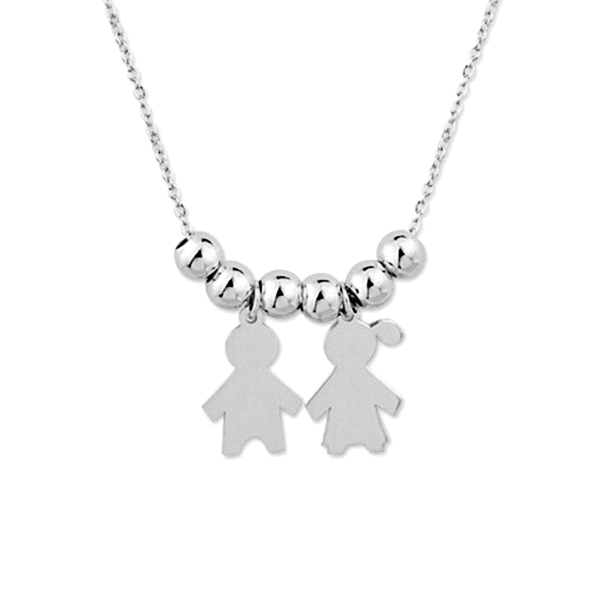 COLLAR NIÑO-NIÑA PLATA 1ª LEY 42 CM.