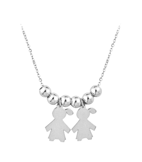 COLLAR NIÑA-NIÑA BRILLO PLATA 1ª LEY 42