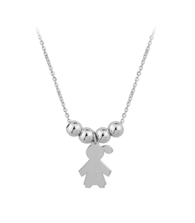 COLLAR NIÑA BRILLO PLATA 1ª LEY 42 CM.