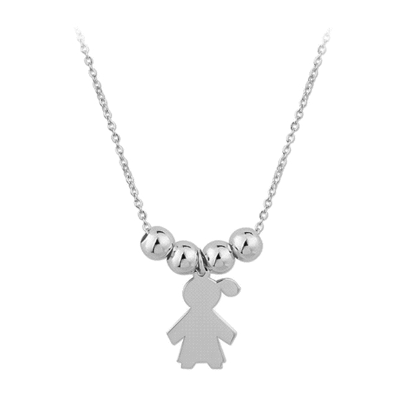COLLAR NIÑA BRILLO PLATA 1ª LEY 42 CM.