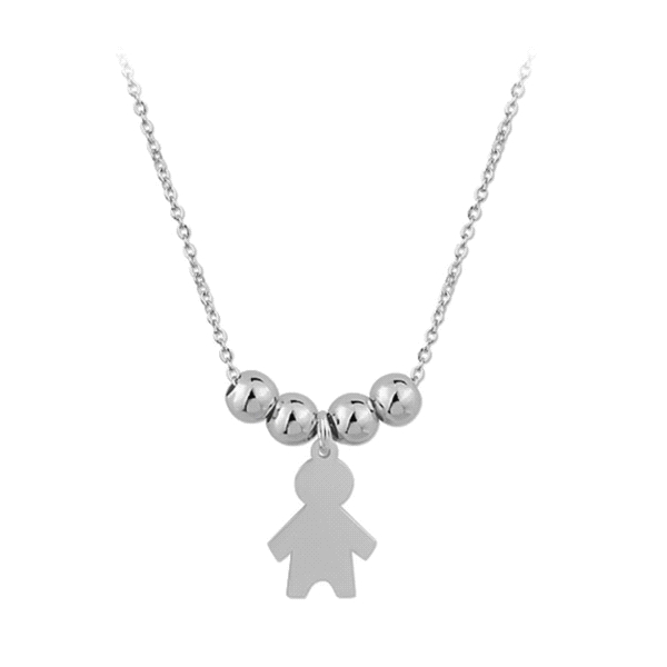 COLLAR NIÑO BRILLO PLATA 1ª LEY 42 CM.