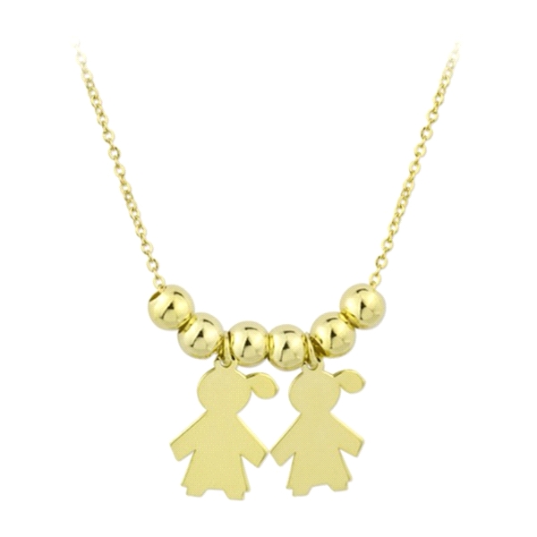 COLLAR NIÑA-NIÑA BRILLO PLATA 1ª LEY 42                                                             