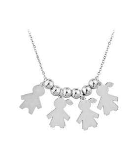 COLLAR NIÑA - NIÑA - NIÑA - NIÑA BRILLO PLATA 1ª LEY RODIADA 45 + 3 CM.