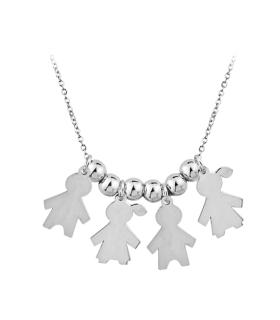COLLAR NIÑA - NIÑA - NIÑA - NIÑA BRILLO PLATA 1ª LEY RODIADA 45 + 3 CM.