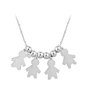 COLLAR NIÑA - NIÑA - NIÑA - NIÑA BRILLO PLATA 1ª LEY RODIADA 45 + 3 CM.