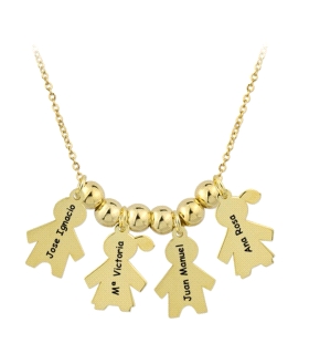 COLLAR 2 NIÑOS - 2 NIÑAS PLATA 1ª  LEY R                                                            