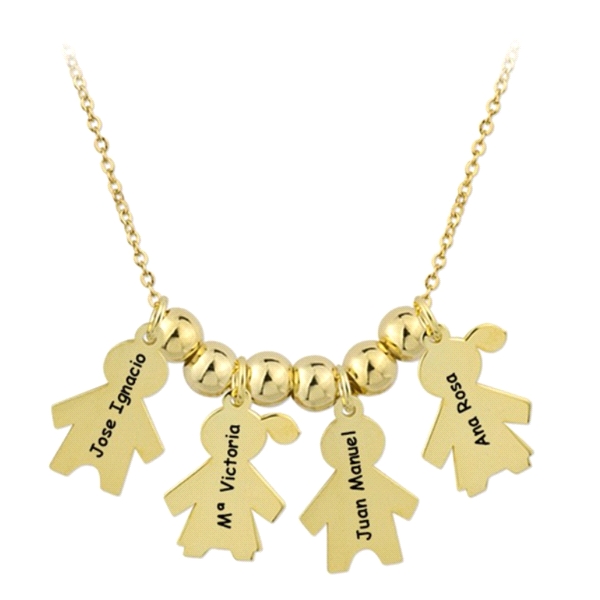 COLLAR 2 NIÑOS - 2 NIÑAS PLATA 1ª  LEY R                                                            