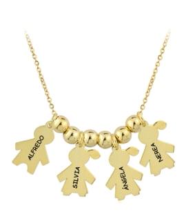 COLLAR 3 NIÑAS + 1 NIÑO PLATA 1ª LEY CHA                                                            