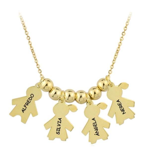 COLLAR 3 NIÑAS + 1 NIÑO PLATA 1ª LEY CHA                                                            