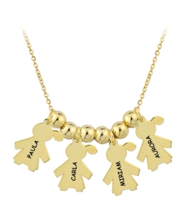 COLLAR 4 NIÑAS PLATA 1ª LEY CHAPADA                                                                 