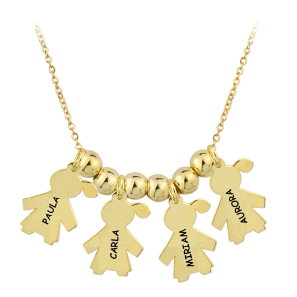 COLLAR 4 NIÑAS PLATA 1ª LEY CHAPADA                                                                 