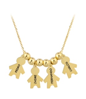 COLLAR 4 NIÑOS PLATA 1ª LEY CHAPADA                                                                 